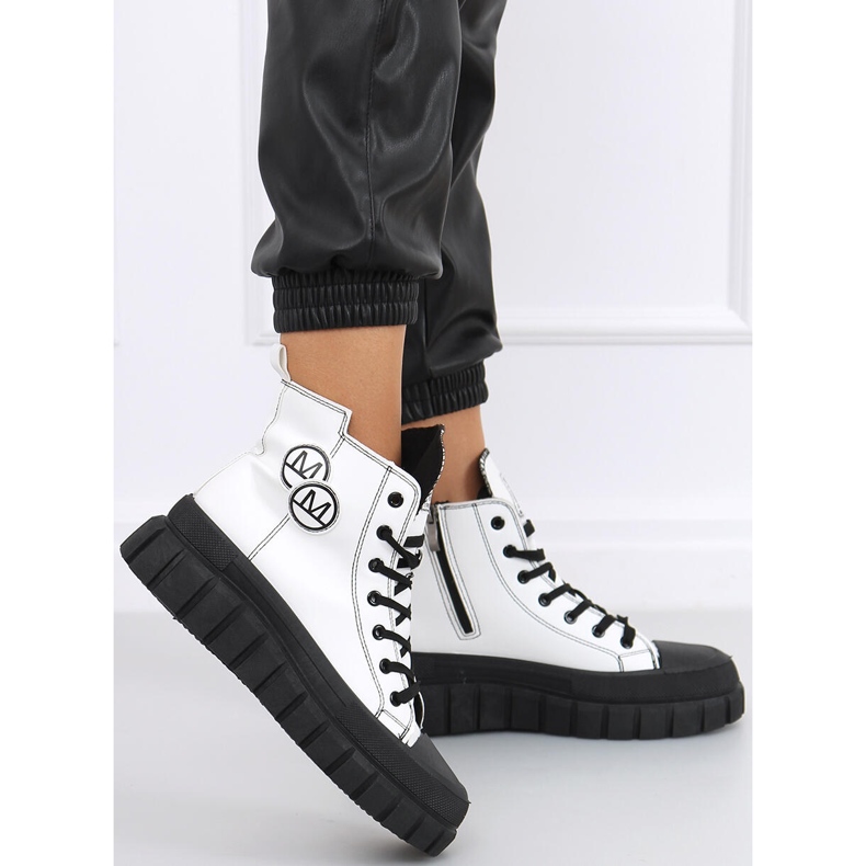 Trampki za kostkę Ayse WHITE/BLACK białe 1