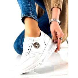 Buty Sportowe damskie wiązane Filippo DP3547/22 WH Białe srebrny 2