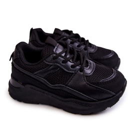 FR1 Dziecięce Sportowe Buty Sneakersy Czarne Kizzie 6