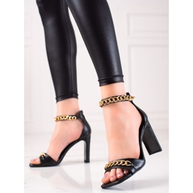 W. Potocki Eleganckie Sandały Potocki czarne 1