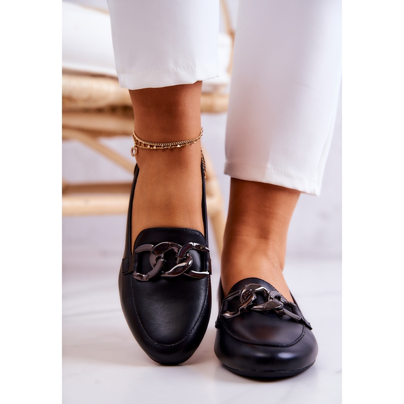 Damskie Mokasyny Sergio Leone MK739 Czarne 2