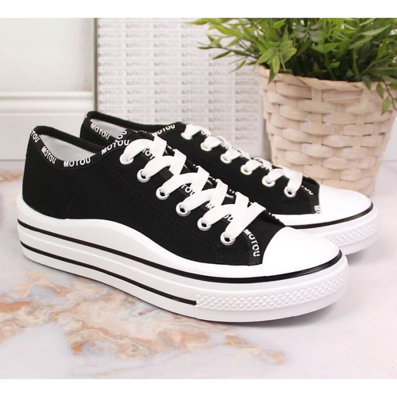 Trampki na platformie S.Barski W OLI156A czarne 2