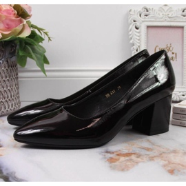 Czółenka na słupku Serio Leone W SK358C czarne 2