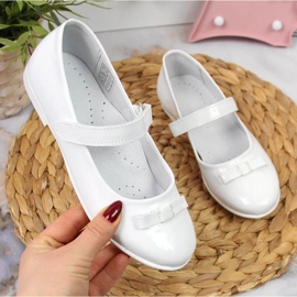 Baleriny komunijne na rzep Kornecki Jr KOR6493C białe 1