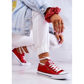 Damskie Klasyczne Trampki Cross Jeans JJ2R4010C Czerwone 2