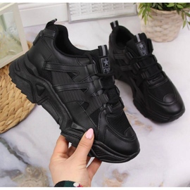 Sneakersy na koturnie News W EU649A czarne 1