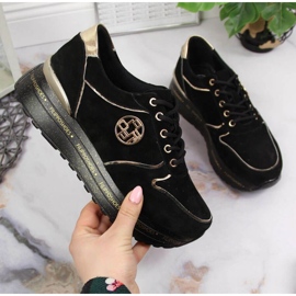 Sneakersy skórzane na platformie Filippo W PAW330 czarne 1