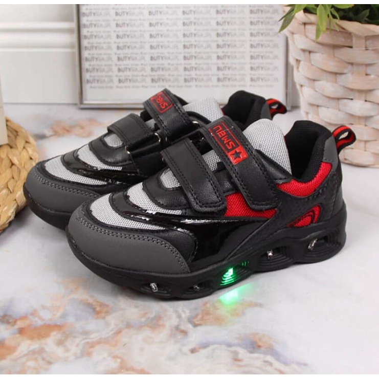 Buty świecąca podeszwa News Jr EVE348 czarne 2