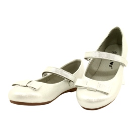 Miss Dziewczęce balerinki z kokardą srebrne srebrny 2