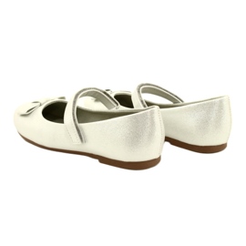 Miss Dziewczęce balerinki z kokardą srebrne srebrny 5