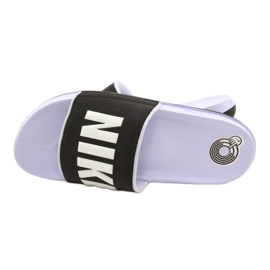 Klapki Nike Offcourt W BQ4632 007 białe czarne fioletowe 4