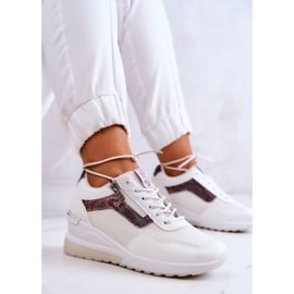 Damskie Sneakersy Na Koturnie Cross Jeans JJ2R4028C Białe 1