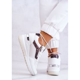 Damskie Sneakersy Na Koturnie Cross Jeans JJ2R4028C Białe 6