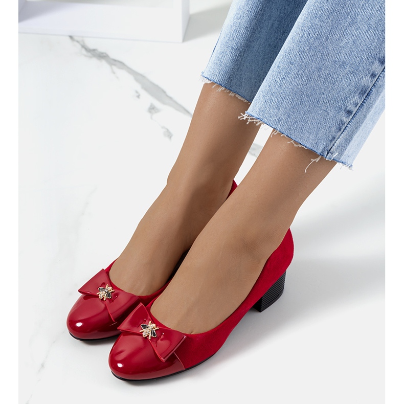 Czerwone czółenka damskie Sharony 1