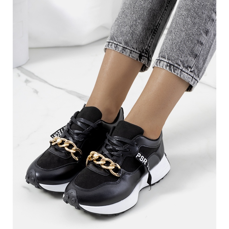 Czarne sneakersy z łańcuchem Samina 1