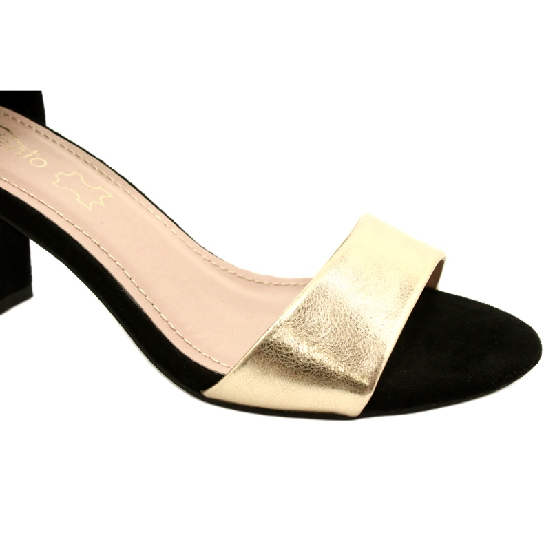 Sandały Na Słupku Czarno-Złote Evento 20SD98-1617 czarne złoty 5