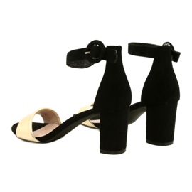 Sandały Na Słupku Czarno-Złote Evento 20SD98-1617 czarne złoty 4