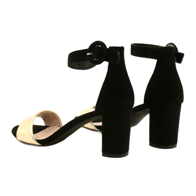 Sandały Na Słupku Czarno-Złote Evento 20SD98-1617 czarne złoty 4