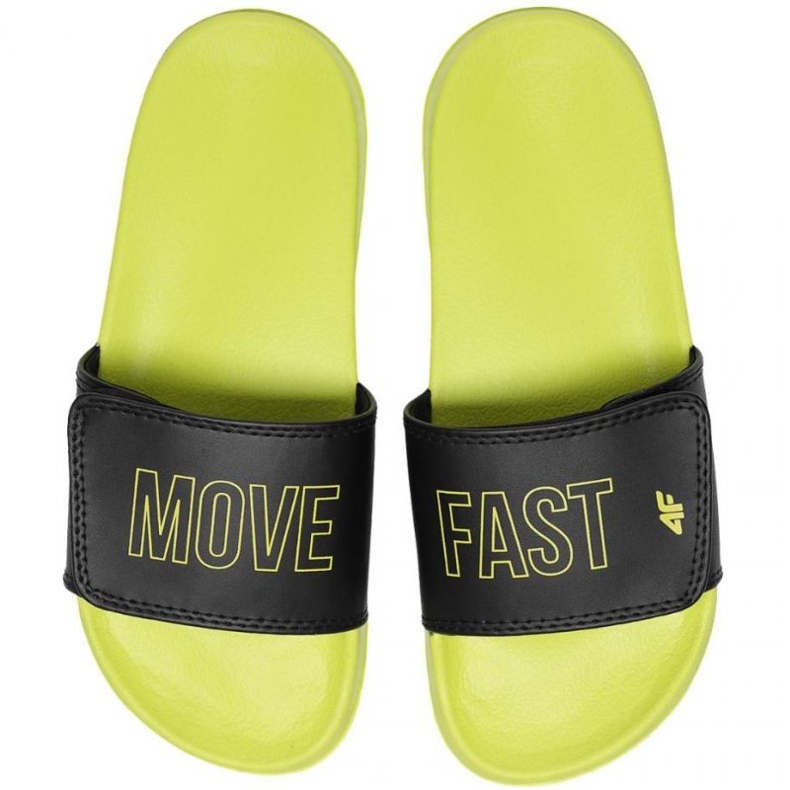 Klapki 4F Jr HJL22 JKLM002 72N czarne zielone 1