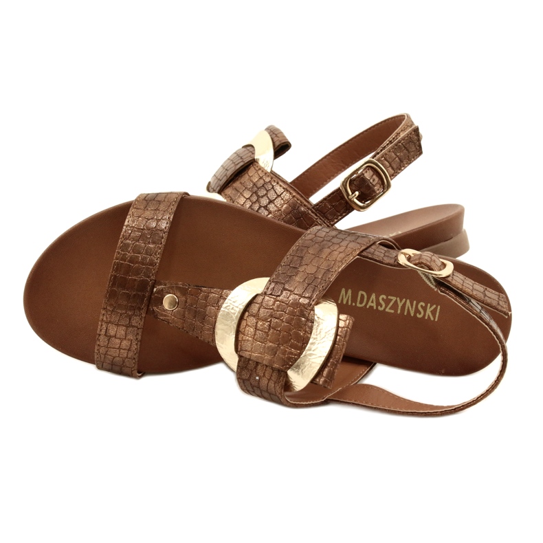 M.Daszyński Sandały Złote Kółko Daszyński MR1958-10 Brązowe-Metalizowane 4