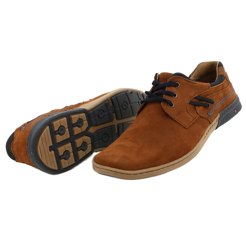 KOMODO Buty męskie casual 861L DK.Camel brązowe 4