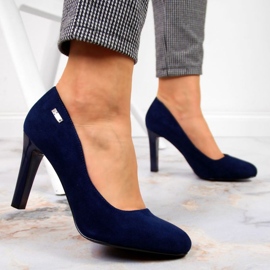 Czółenka zamszowe Sergio Leone W SK3AP granatowe 2