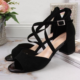 Sandały na słupku Sergio Leone W SK367A czarne 2