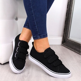 Trampki tekstylne na rzepy Atletico W ATC336B czarne 2