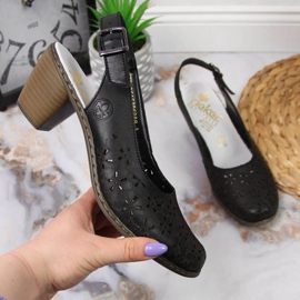 Sandały ażurowe Rieker W RKR531 czarne 1