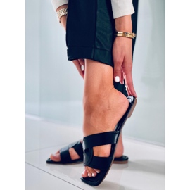 Klapki z kwadratową podeszwą Nitya Black czarne 2