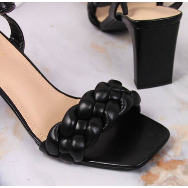 Sandały na obcasie Vinceza W JAN114A czarne 2