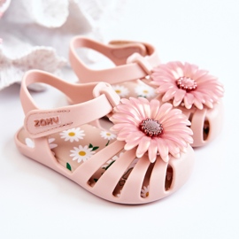 Dziecięce Sandałki Na Rzep Pachnące ZAXY JJ385032 Jasnoróżowe 2