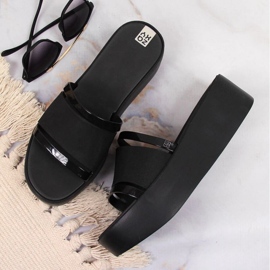 Klapki gumowe na platformie Zaxy W INT1708B czarne 2