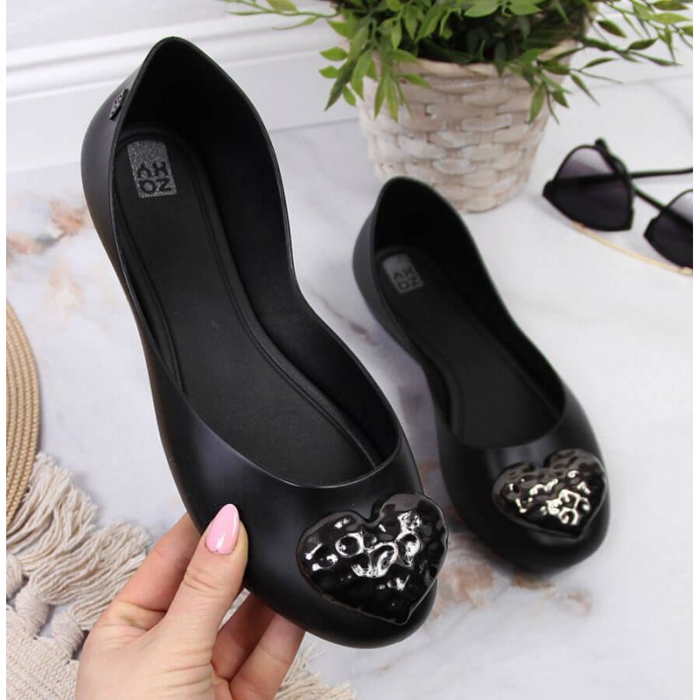 Baleriny meliski z sercem Zaxy W INT1711B czarne 1