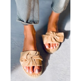 Klapki espadryle Baina Camel beżowy 1