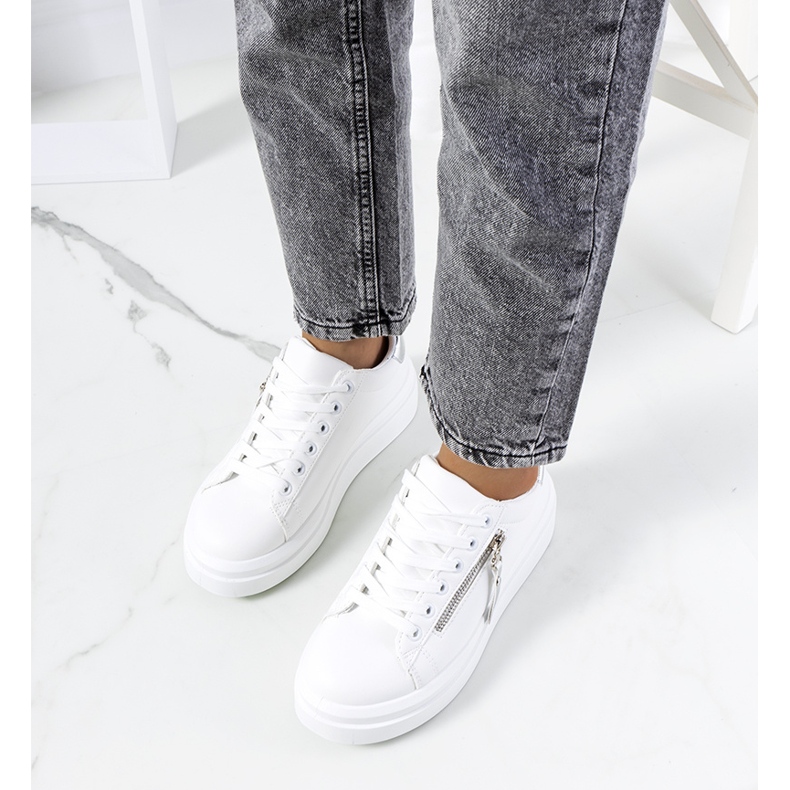 Biało srebrne sneakersy damskie Tamis białe srebrny 1