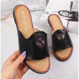 Klapki z ozdobą Filippo W PAW344A czarne 1