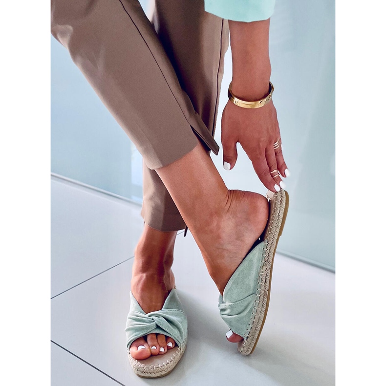 Klapki espadryle Teit Green zielone 2
