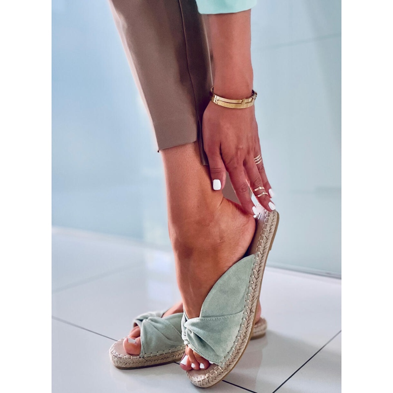 Klapki espadryle Teit Green zielone 1
