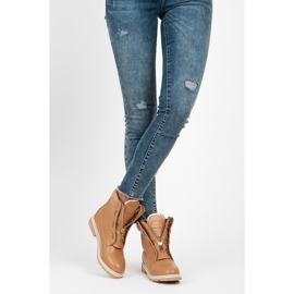 Vices Stylowe Traperki Na Suwak brązowe 2