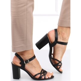 Sandałki na obcasie Rania Black czarne 2