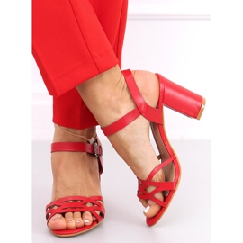 Sandałki na obcasie Rania Red czerwone 2