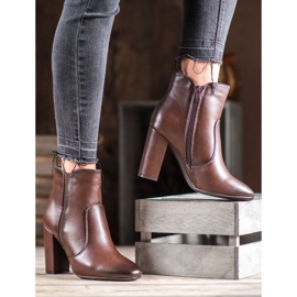 Super Mode Brązowe Botki Z Eko Skóry 1