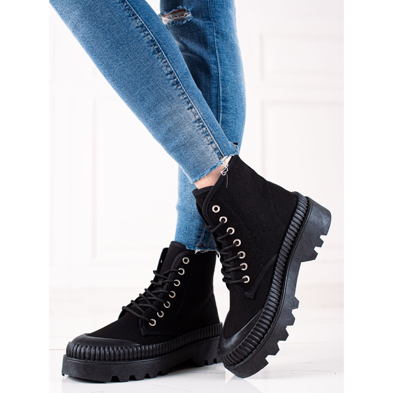 Melisa Modne Trampki Na Platformie czarne 1