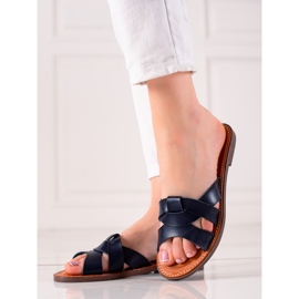 TRENDI Casualowe Granatowe Klapki 1