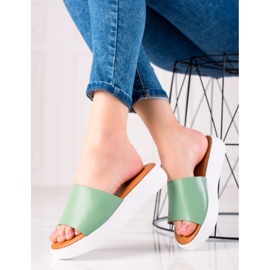 Encor Zielone klapki na platformie 1