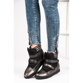 Show It Wysokie trampki z połyskiem szare 1