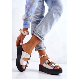 Pachnące Gumowe Klapki ZAXY HH285181 Biało-Czarne białe 2