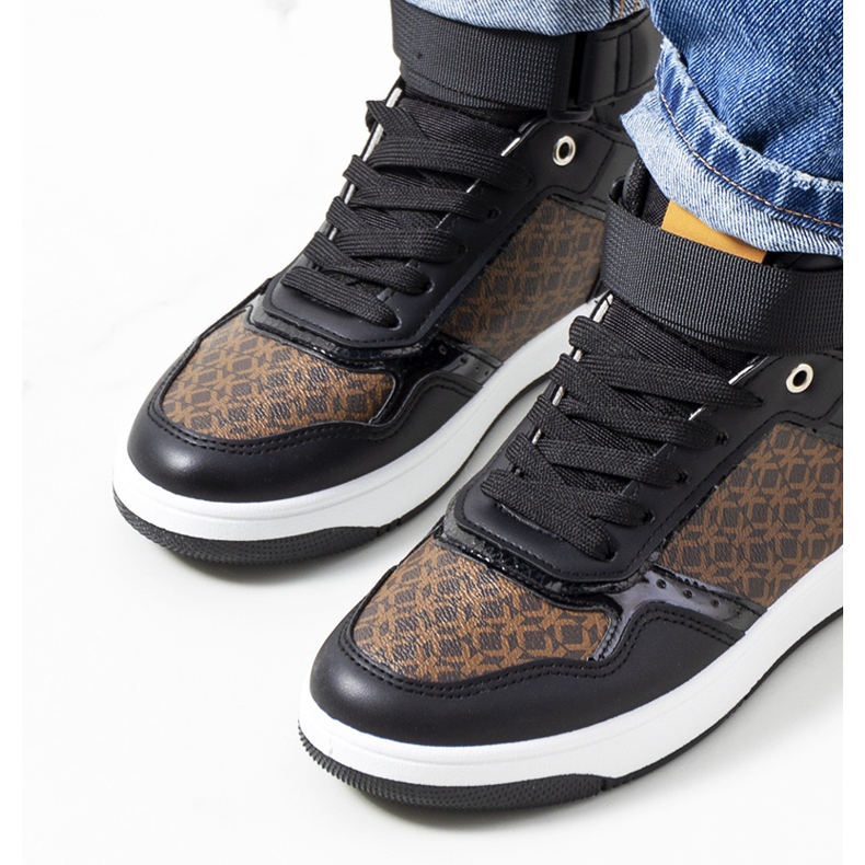 Czarne sneakersy za kostkę Emmers brązowe 1