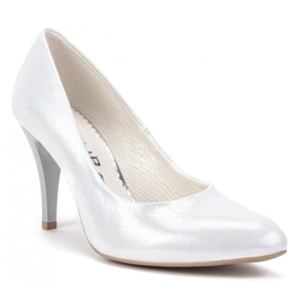 Czółenka Filippo 097 Srebro Satyna srebrny 1